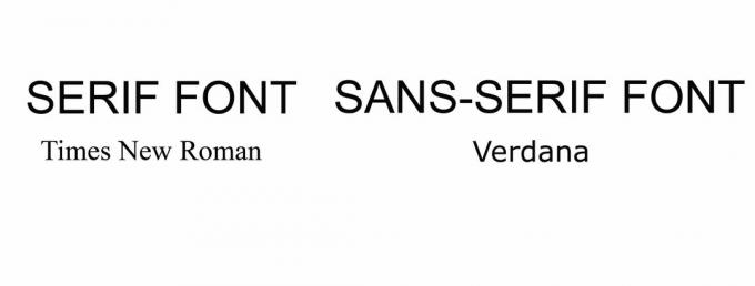 exemples de polices serif et sans serif