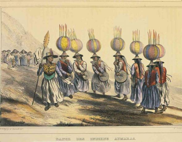 Danse indienne aymara, Bolivie, 1833