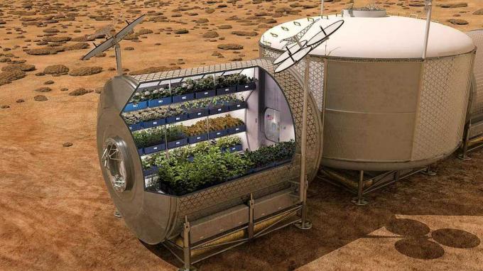 la production alimentaire sur Mars à l'avenir.