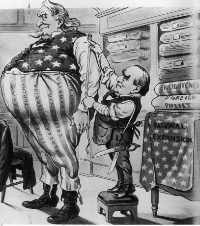 Caricature sur l'expansionnisme américain, 1900