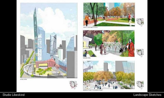 Croquis de paysage du plan directeur de Ground Zero de décembre 2002 Présentation de diapositives par Studio Libeskind