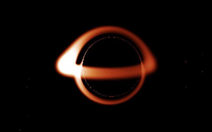 Un modèle d'un trou noir moins son disque de matériau environnant.