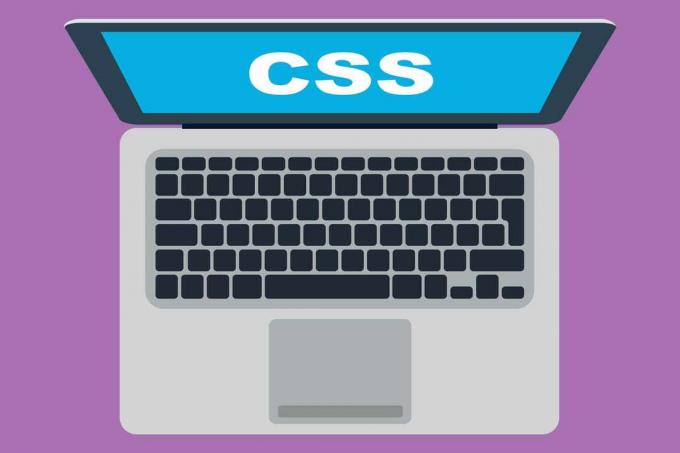 Une illustration d'un ordinateur portable avec CSS affiché à l'écran.