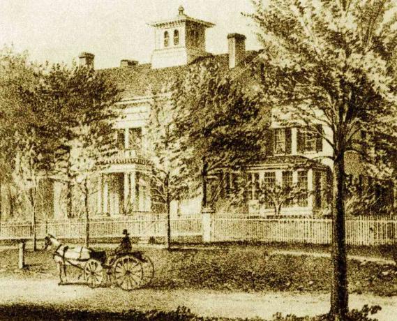 Illustration de la maison Dickinson à Amherst