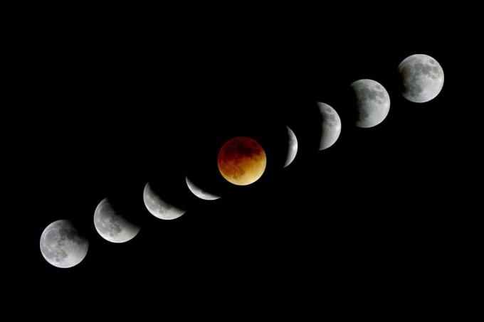 La lune apparaît la plus rouge ou "sanglante" à la quasi-totalité d