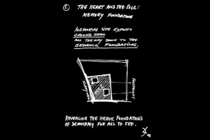 Le cœur et l'âme: fondements de la mémoire - Daniel Libeskind Idée de croquis initial de décembre 2002 Présentation de diapositives