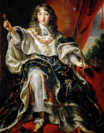 Louis XIV, roi de France dans ses robes de couronnement