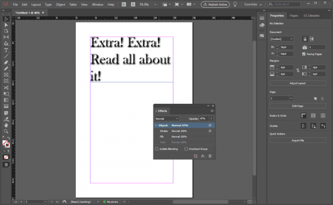 Texte en relief dans InDesign