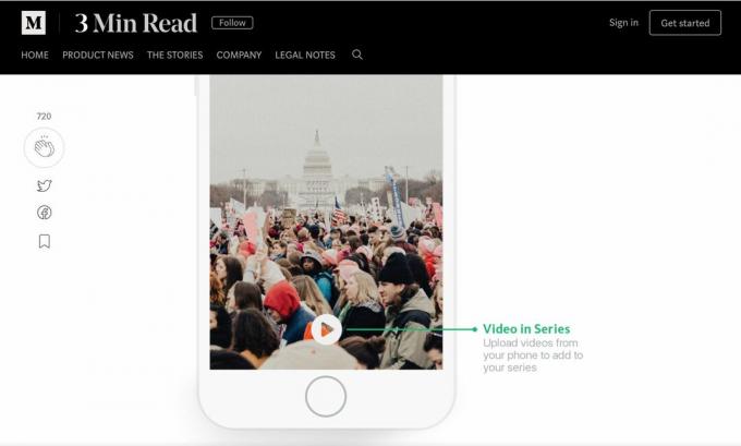 Page Web de la vidéo en série de Medium
