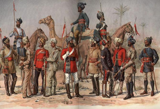 Sepoys de l'armée de Madras