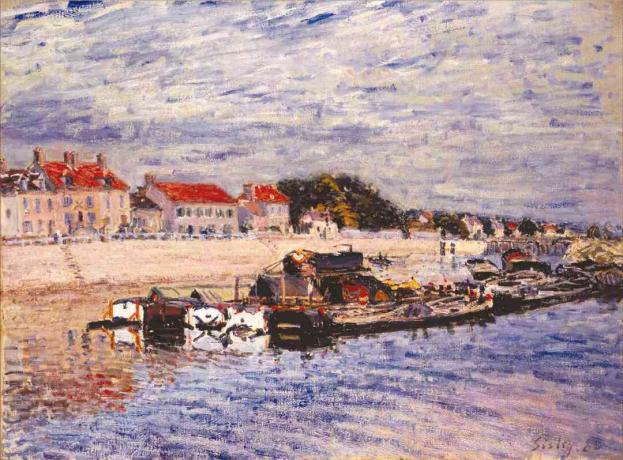 alfred sisley barges sur le loing