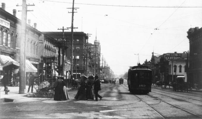 Système de tramway électrique à Lincoln, Nebraska vers 1901