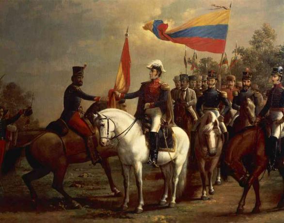 Simon Bolivar pendant les guerres d'indépendance de l'Amérique latine