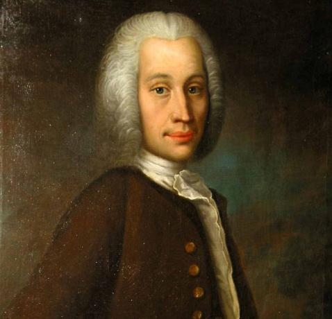 Portrait d'Anders Celsius en couleur.