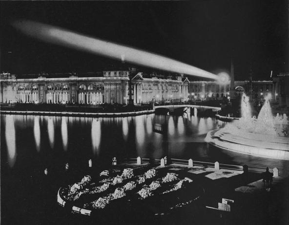 vue de nuit de l'Exposition universelle de 1893 à Chicago