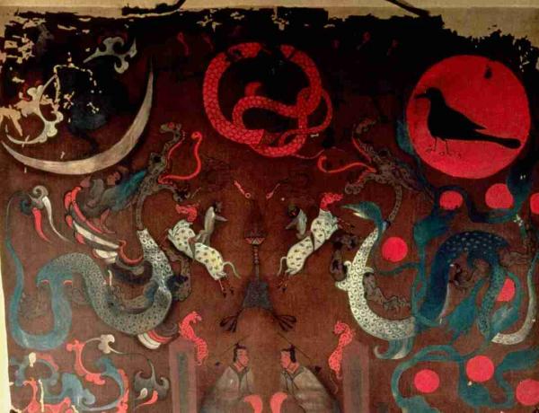 Détail de la bannière funéraire de Lady Dai, Mawangdui, dynastie Han