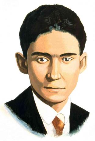 Franz Kafka, romancier tchèque, début du XXe siècle.