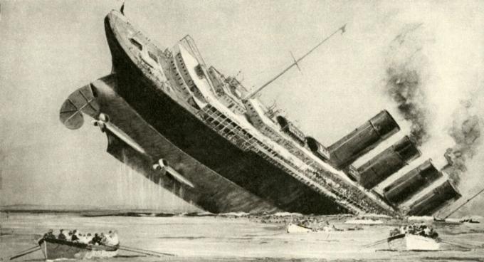 Le naufrage du 'Lusitania', 7 mai 1915.