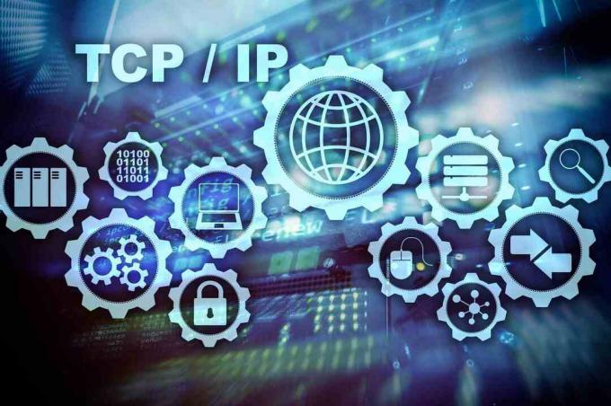 Graphique des termes de réseau informatique TCP/IP